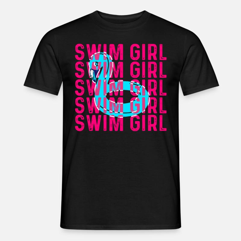 Schwimmen Mädchen - Männer T-Shirt - Schwarz