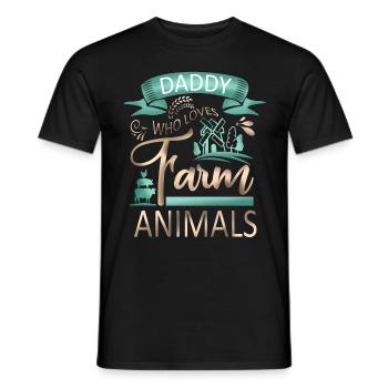 Papa, der Nutztiere liebt - Kuhschwein-Ziegenliebhaber - Männer T-Shirt - Schwarz - Vorne - AI Model Male 178 light (178cm)
