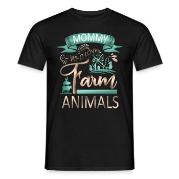 Mama, die Nutztiere liebt - Kuhschwein-Ziegenliebhaber - Männer T-Shirt - Schwarz - Vorne - AI Model Male 178 light (178cm)
