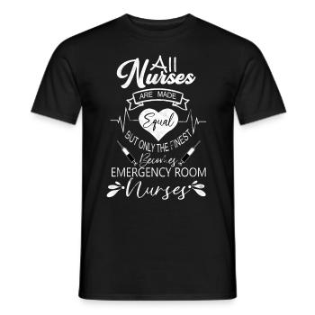 Funny ER Nurse All Nurses are Made Equal Funny - Men's T-Shirt - black - Front - AI Model Male 178 light (178cm)