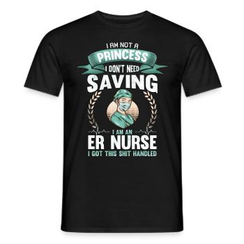 Lustige ER-Krankenschwester Ich bin keine Prinzessin Krankenschwester Sarkasmus - Männer T-Shirt - Schwarz - Vorne - AI Model Male 178 light (178cm)