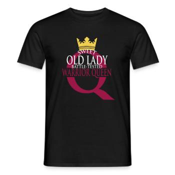Douce vieille dame plus comme un guerrier éprouvé au combat - T-shirt homme - noir - Devant - AI Model Male 178 light (178cm)