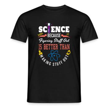 Chemise scientifique, La science est réelle, Science figuration - T-shirt homme - noir - Devant - AI Model Male 178 light (178cm)