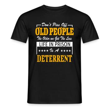 Don't Piss Off Old People - gift for grandparents - Men's T-Shirt - black - Front - AI Model Male 178 light (178cm)