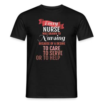 Chaque infirmière a été attirée par l’informatique infirmière - T-shirt homme - noir - Devant - AI Model Male 178 light (178cm)