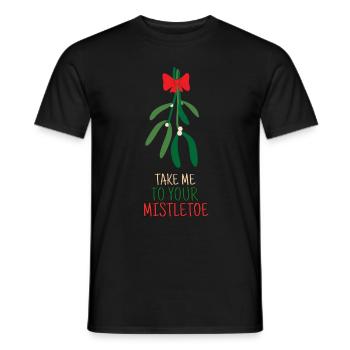 Emmène-moi à ton gui Symbole d’amour Drôle - T-shirt homme - noir - Devant - AI Model Male 178 light (178cm)