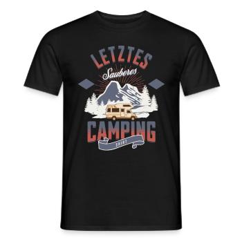 Letztes sauberes Camping Shirt - Männer T-Shirt - Schwarz - Vorne - AI Model Male 178 light (178cm)