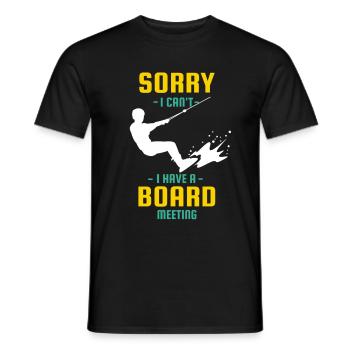 Sorry i can't i Have a Board Meeting Wakeboarder - Men's T-Shirt - black - Front - AI Model Male 178 light (178cm)