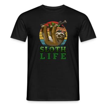 Faultier Leben lustige Idee für Tierliebhaber - Männer T-Shirt - Schwarz - Vorne - AI Model Male 178 light (178cm)