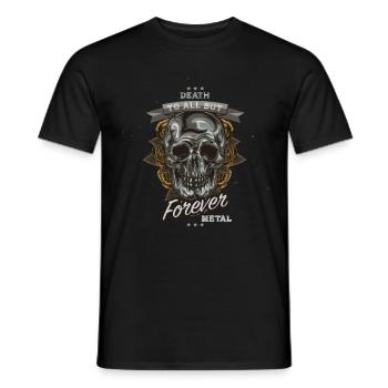 Death To All But Metal Rocker Fan Blood Gift - Men's T-Shirt - black - Front - AI Model Male 178 light (178cm)