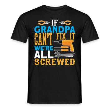 Wenn Opa es nicht reparieren kann I Opa Tshirt - Männer T-Shirt - Schwarz - Vorne - AI Model Male 178 light (178cm)