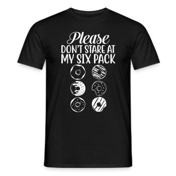 Please Don't Stare At My Sixpack - Männer T-Shirt - Schwarz - Vorne - AI Model Male 178 light (178cm)