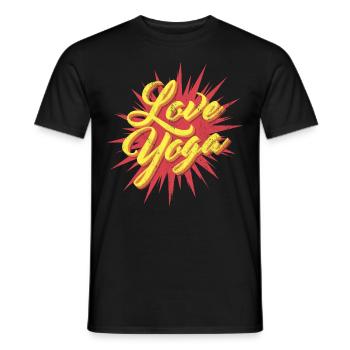 Love Yoga Vintage - Men's T-Shirt - black - Front - AI Model Male 178 light (178cm)