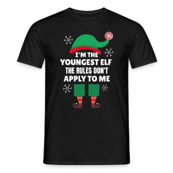 I m The Youngest Elf Matching Family Christmas - Männer T-Shirt - Schwarz - Vorne - AI Model Male 178 light (178cm)