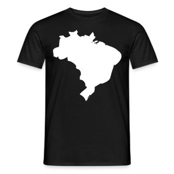 Brasilien Landkarte Flagge - Männer T-Shirt - Schwarz - Vorne - AI Model Male 178 light (178cm)