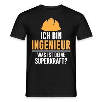 Ich bin Ingenieur, was ist deine Superkraft? - Männer T-Shirt - Schwarz - Vorne - AI Model Male 178 light (178cm)