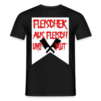 Fleischer aus Fleisch und Blut - Männer T-Shirt - Schwarz - Vorne - AI Model Male 178 light (178cm)