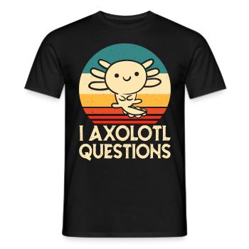 axolotls questions shirt - Männer T-Shirt - Schwarz - Vorne - AI Model Male 178 light (178cm)