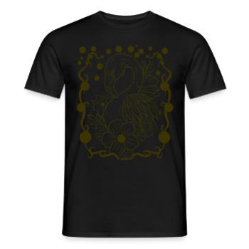 Schwan - Männer T-Shirt - Schwarz - Vorne - AI Model Male 178 light (178cm)