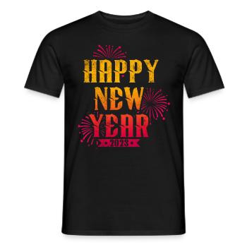New Year 2023 New Year's Eve Happy New Year - Men's T-Shirt - black - Front - AI Model Male 178 light (178cm)