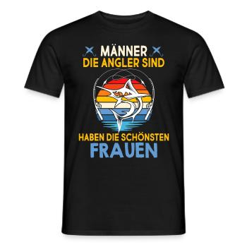 Männer die Angler sind,haben die schönsten Frauen - Männer T-Shirt - Schwarz - Vorne - AI Model Male 178 light (178cm)