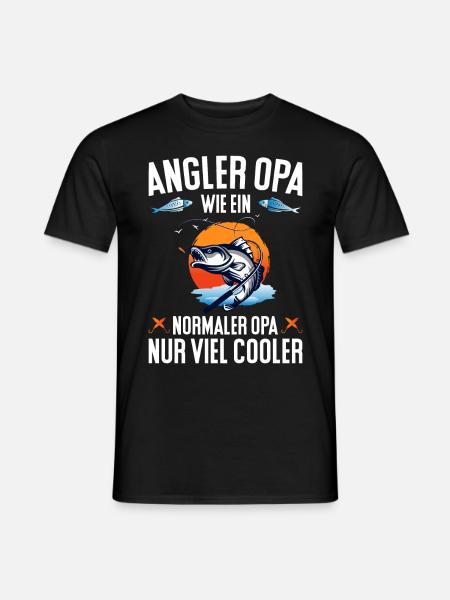 Angler Opa,wie ein normaler Opa, nur viel cooler - Männer T-Shirt - Schwarz