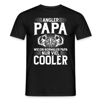 Angler Papa,wie ein normaler Papa, nur cooler - Männer T-Shirt - Schwarz - Vorne - AI Model Male 178 light (178cm)
