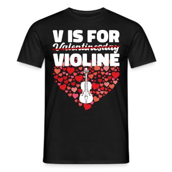 Valentinstag Liebe Geige Violine Geschenk - Männer T-Shirt - Schwarz - Vorne - AI Model Male 178 light (178cm)