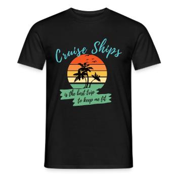 Bateau de croisière Bateau de voyage de vacances - T-shirt homme - noir - Devant - AI Model Male 178 light (178cm)
