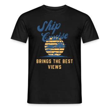 Kreuzfahrt Kreuzfahrtschiff Boot Urlaub Reise - Männer T-Shirt - Schwarz - Vorne - AI Model Male 178 light (178cm)