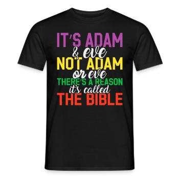 Bisexuel c’est Adam et Eve - Fierté - T-shirt homme - noir - Devant - AI Model Male 178 light (178cm)