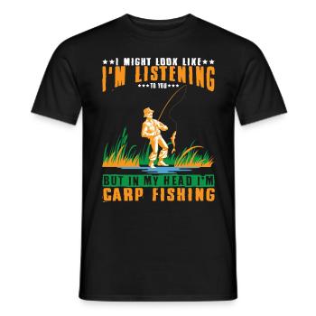 Carp Fishing - Karpfen - Angler Tshirt - Männer T-Shirt - Schwarz - Vorne - AI Model Male 178 light (178cm)