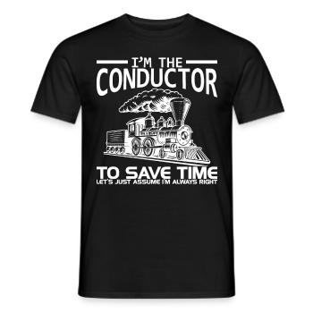 Locomotive Driver Costume Locomotive - T-shirt homme - noir - Devant - AI Model Male 178 light (178cm)