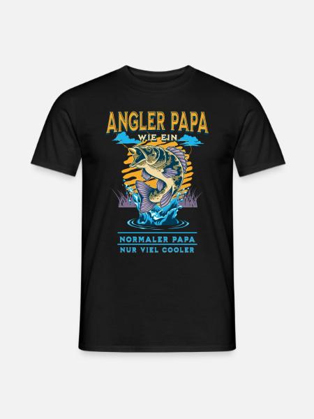 Angler Papa Vater Angeln Spruch Vatertag - Männer T-Shirt - Schwarz