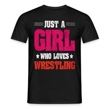 Nur ein Mädchen, das Wrestling liebt - Männer T-Shirt - Schwarz - Vorne - AI Model Male 178 light (178cm)