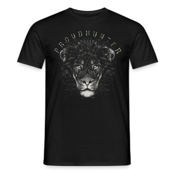 Realistic Lion's Head Proud Hunter of the Savannah - Men's T-Shirt - black - Front - AI Model Male 178 light (178cm)