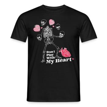 Don't Play With My Heart Skeleton Valentine's Day - Men's T-Shirt - black - Front - AI Model Male 178 light (178cm)
