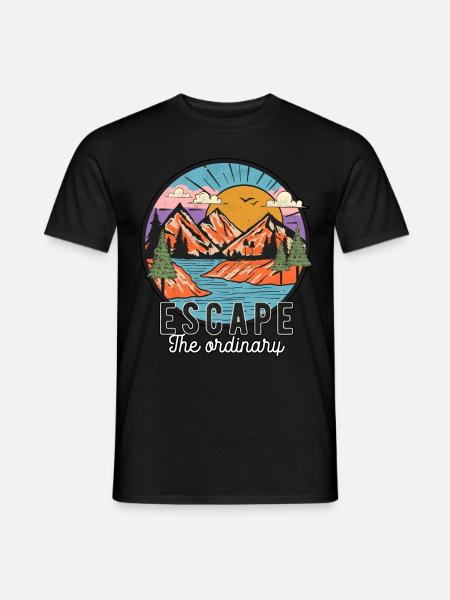 Escape The Ordinary Hiking Mountains Camping - Mænd T-shirt - sort