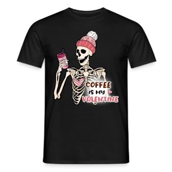 Kaffee ist mein Valentinstag Anti-Valentinstag - Männer T-Shirt - Schwarz - Vorne - AI Model Male 178 light (178cm)
