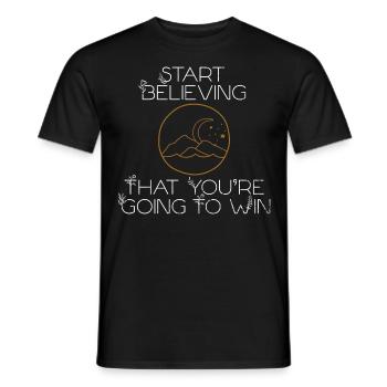 Denkweise Beginnen Sie zu glauben, geometrisches Inspirat zu gewinnen - Männer T-Shirt - Schwarz - Vorne - AI Model Male 178 light (178cm)