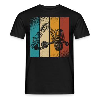 Excavator - Men's T-Shirt - black - Front - AI Model Male 178 light (178cm)