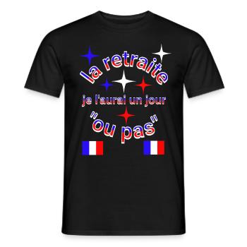 la retraite 1 - T-shirt homme - noir - Devant - AI Model Male 178 light (178cm)