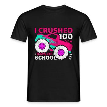 I Crushed 100 Monster Truck 100 Days Of School - Men's T-Shirt - black - Front - AI Model Male 178 light (178cm)