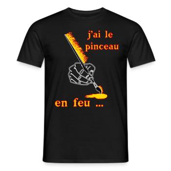 j ai le pinceau en feu - T-shirt homme - noir - Devant - AI Model Male 178 light (178cm)