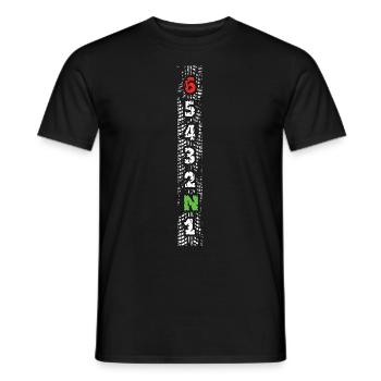 1N23456 - Motorrad Gangschaltung - Männer T-Shirt - Schwarz - Vorne - AI Model Male 178 light (178cm)