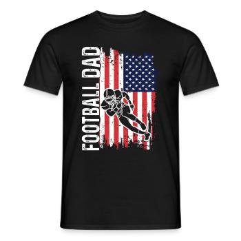 Footballeur Père Papa Joueur de football Cadeau - T-shirt homme - noir - Devant - AI Model Male 178 light (178cm)