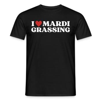 Mardi Gras Costume - I love Mardi Grassing 2023 - Männer T-Shirt - Schwarz - Vorne - AI Model Male 178 light (178cm)
