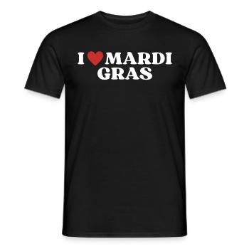 Mardi Gras Costume - I love Mardi Gras 2023 - Men's T-Shirt - black - Front - AI Model Male 178 light (178cm)