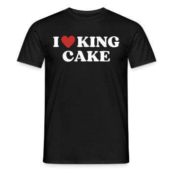 Mardi Gras Costume - I love King Cake 2023 - Men's T-Shirt - black - Front - AI Model Male 178 light (178cm)