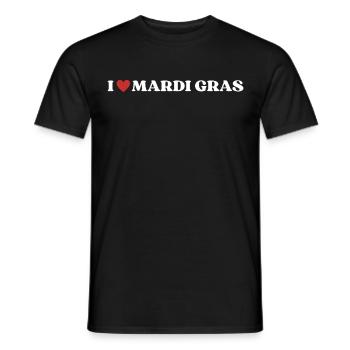 Mardi Gras Costume - I love Mardi Gras 2023 - Männer T-Shirt - Schwarz - Vorne - AI Model Male 178 light (178cm)